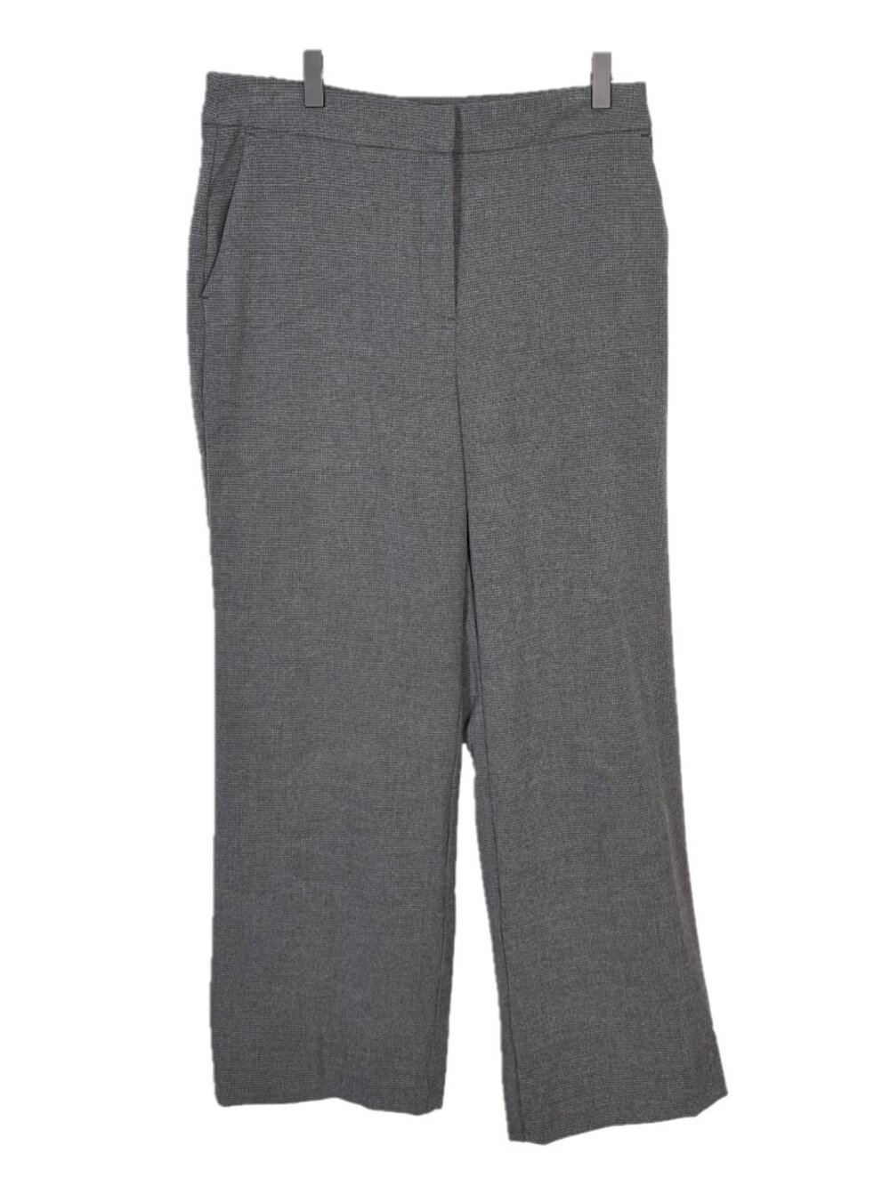 Rachel Zoe Soft Gray & White Check Wide Leg Trouser Pants Size 6